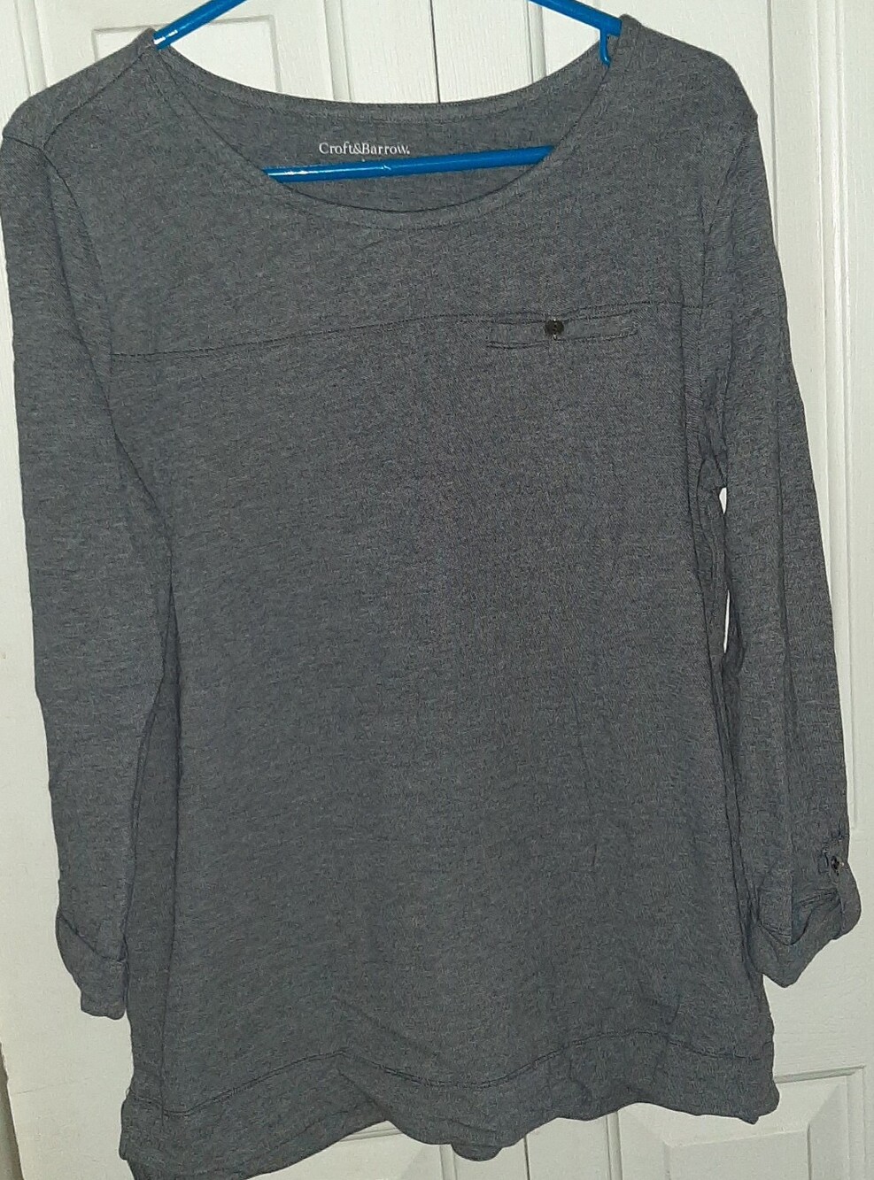 Croft & Barrow L/S Cotton Tunic Top  Size Large